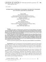 International Standards on Ensuring the Rights of Prisoners with Physical and Mental Disabilities